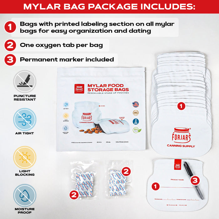 Forjars® - 20 count 24oz Mylar Bags