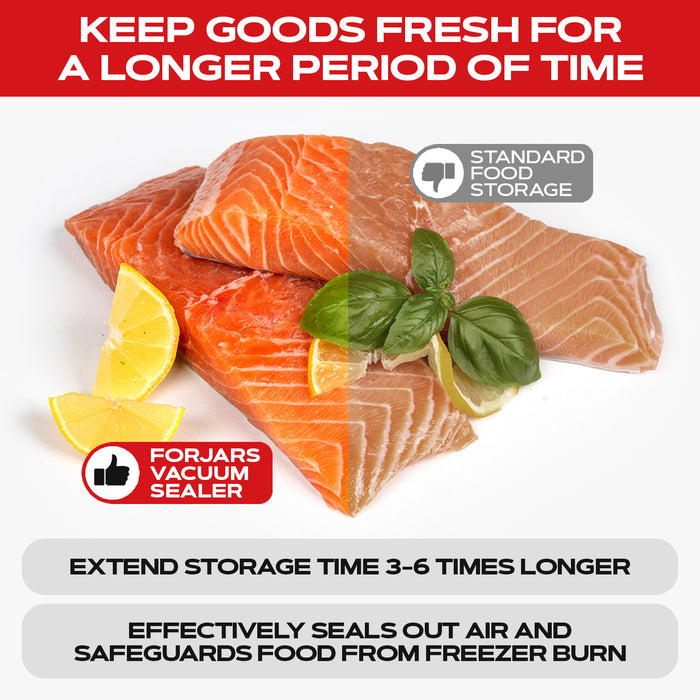 Forjars® 200 Count 6x9 Vacuum Sealer Bags - Textured on Both Sides, 7.5 Mil Thickness
