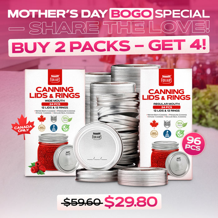 Forjars® - BOGO Special 48 Canning Lids + 48 Canning Rings