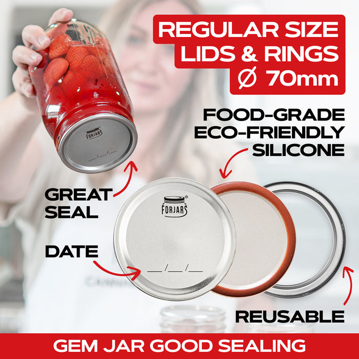 Forjars® - 100 Regular Mouth Canning Lids