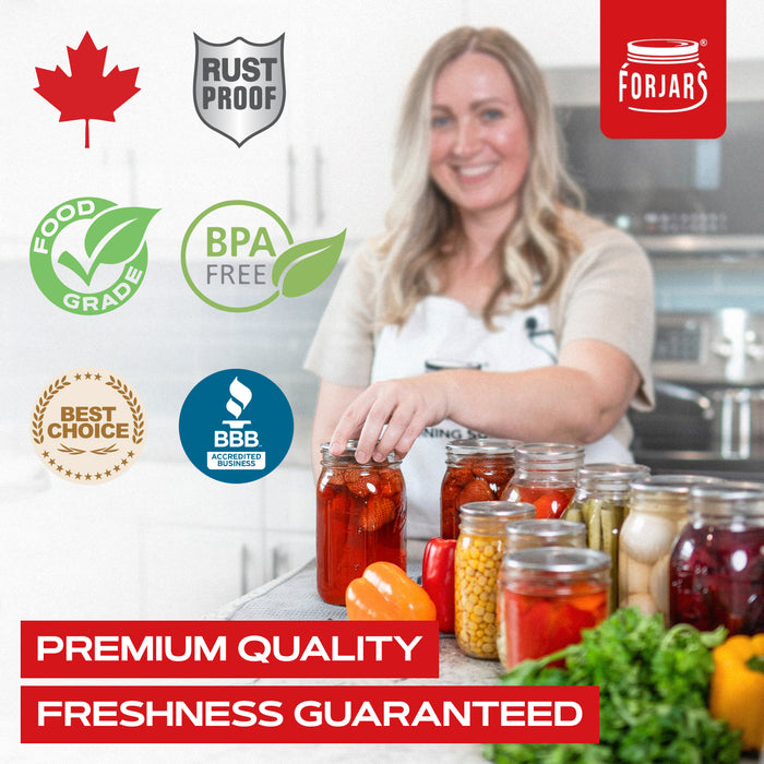 12 Gem Mouth Canning Lids & 12 Rings