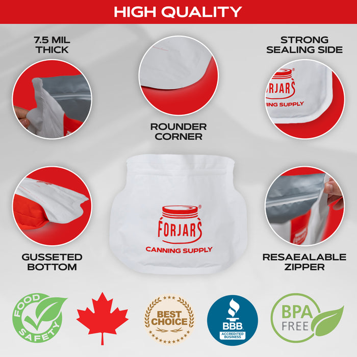 64oz Mylar Bags  — 50 Count   7.5 mil per side (≈15 mil total)