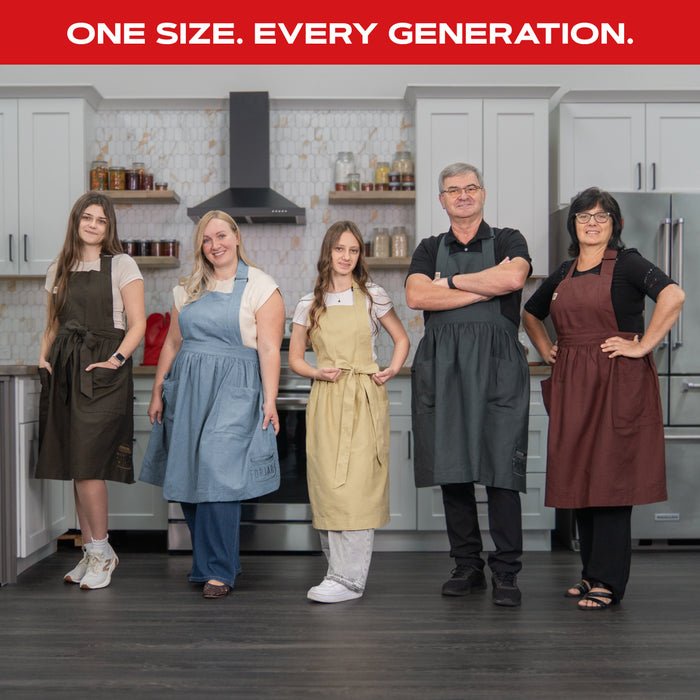 FORJARS®  Apron — Adjustable Fit Cotton-Linen & Denim Apron with Pockets, One Size Fits All, 5 Colors
