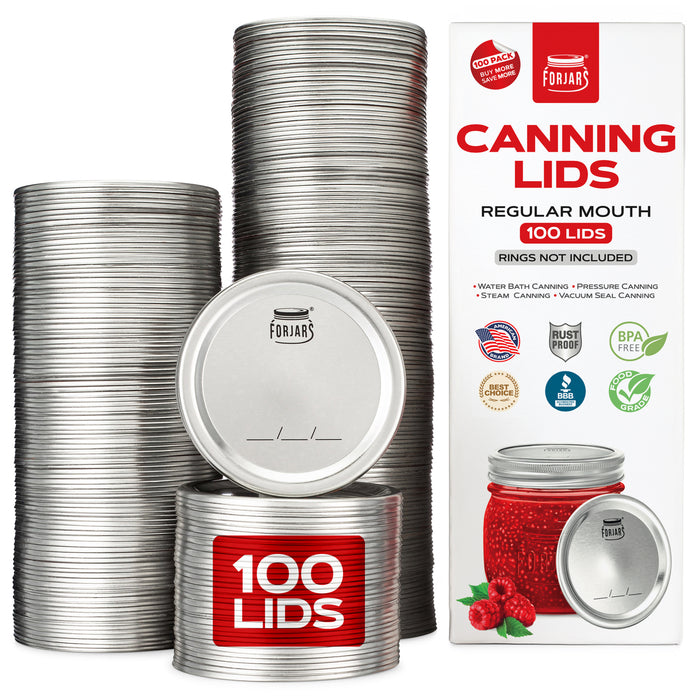 Forjars® - 100 Regular Mouth Canning Lids