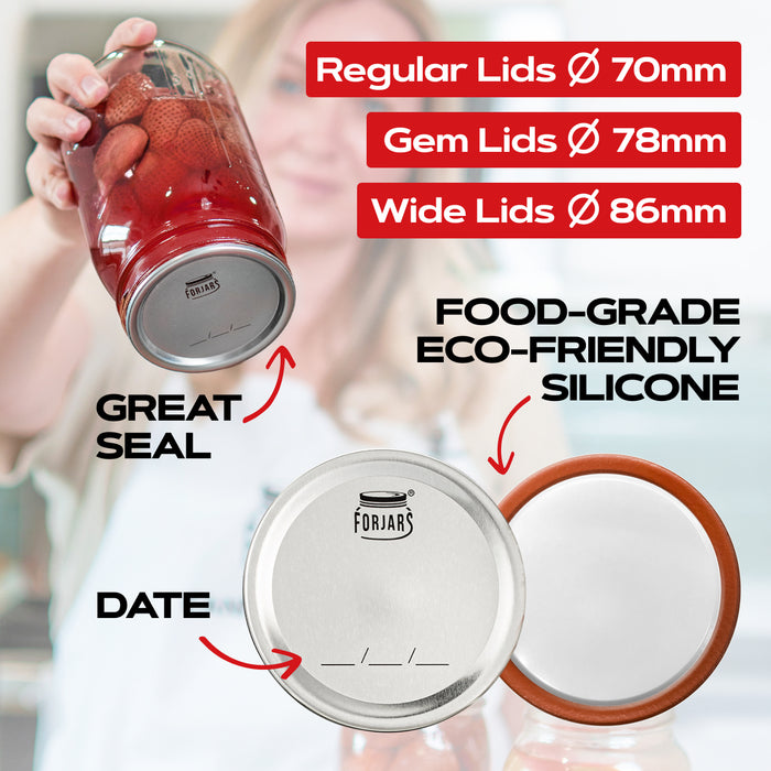 FORJARS® Summer Set – 200 Lids + FREE Jar Opener