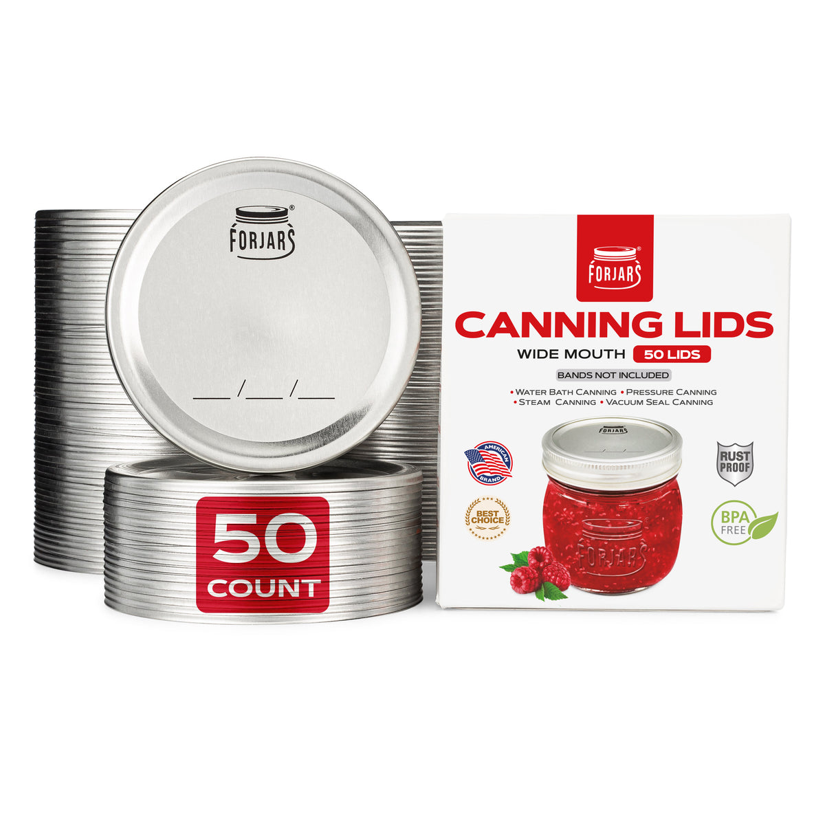 ForJars 50 Wide Mouth Canning Lids — ForJars Canada